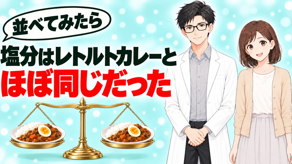 塩分はレトルトカレーとほぼ同じだったと伝えるバナー
