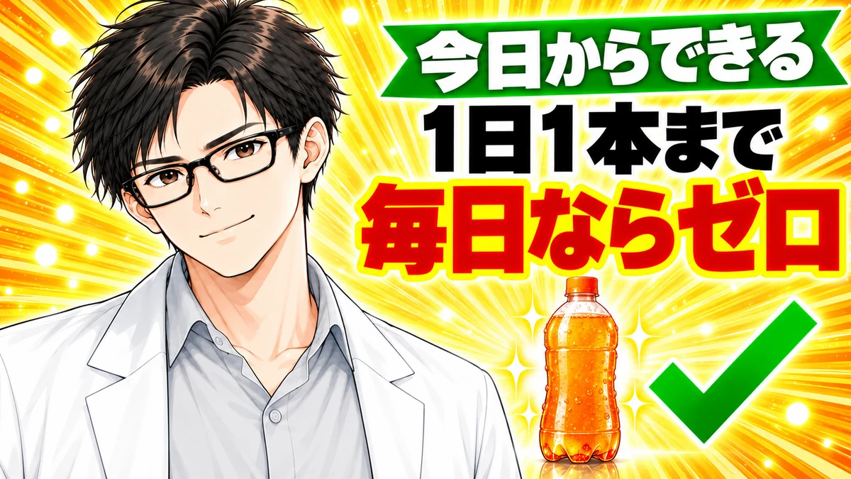 ドデカミンは1日1本まで毎日ならゼロと伝えるバナー