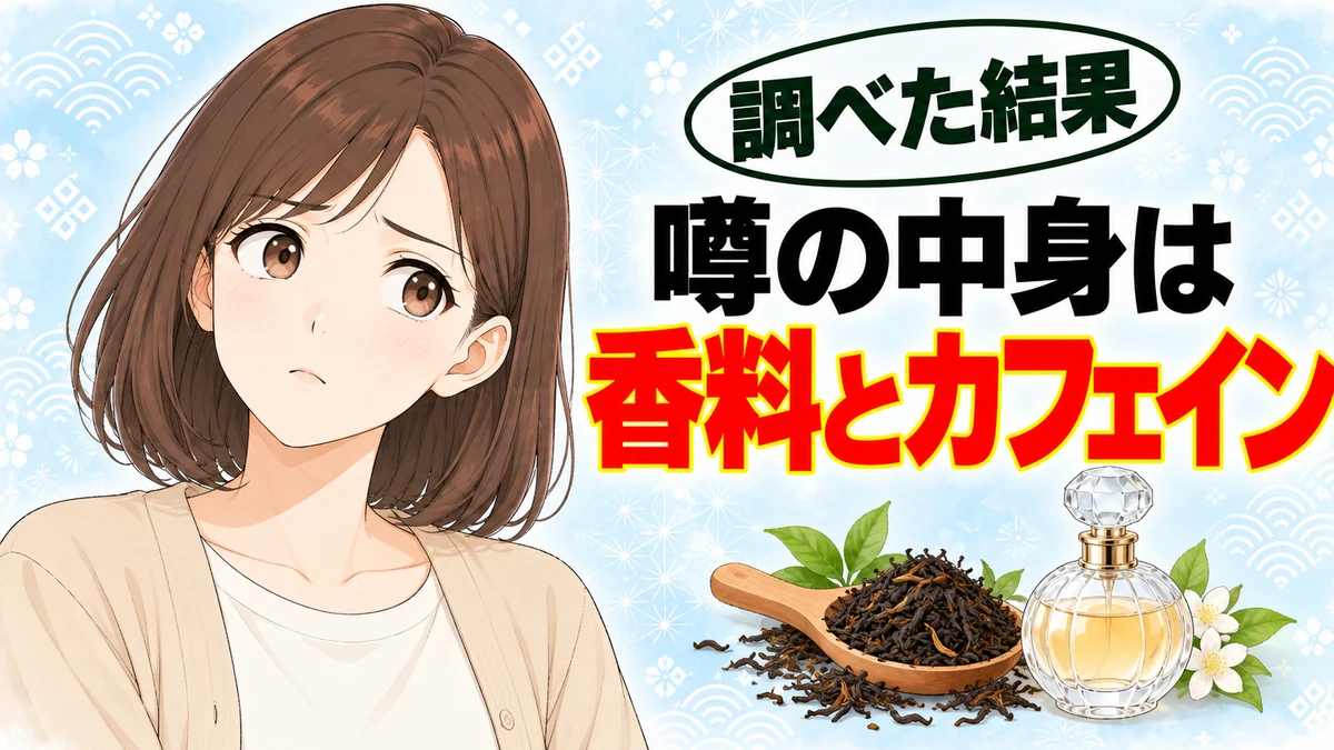 噂の中身は香料とカフェインと書かれたバナー