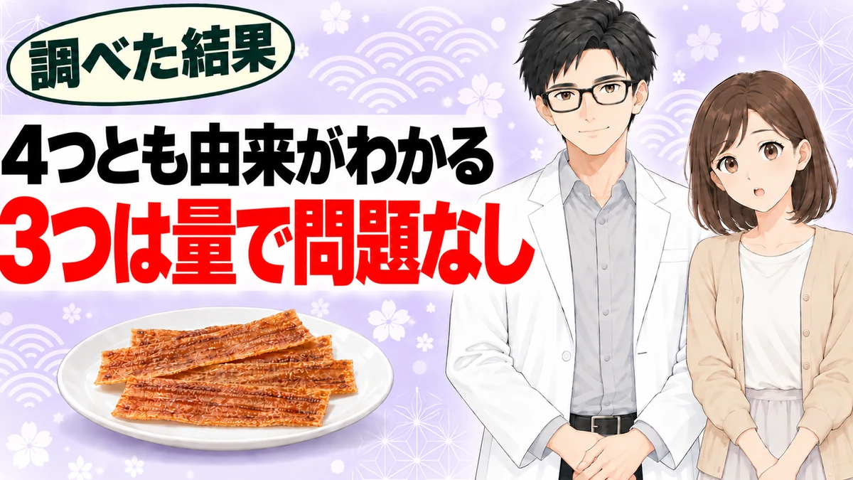 蒲焼さん太郎の添加物4つはすべて由来がわかり3つは量で問題ないと書かれたバナー