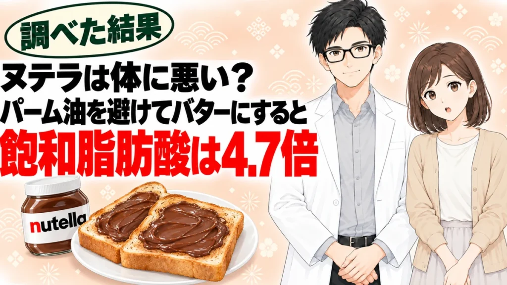 ヌテラは体に悪い？パーム油を避けてバターにすると飽和脂肪酸は4.7倍