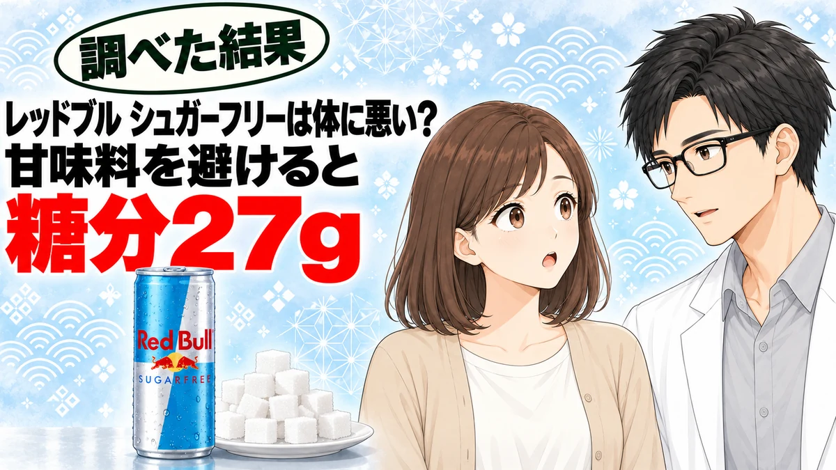 レッドブルシュガーフリーは体に悪い?甘味料を避けると糖分27g