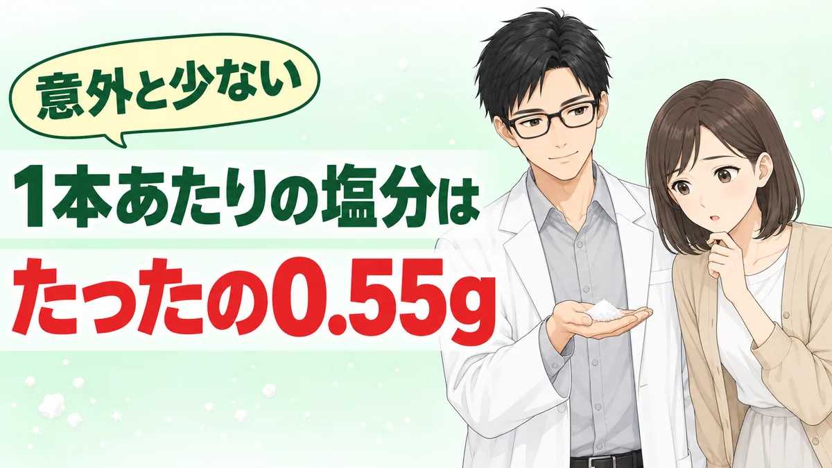 ソルティライチ1本あたりの塩分はたったの0.55g