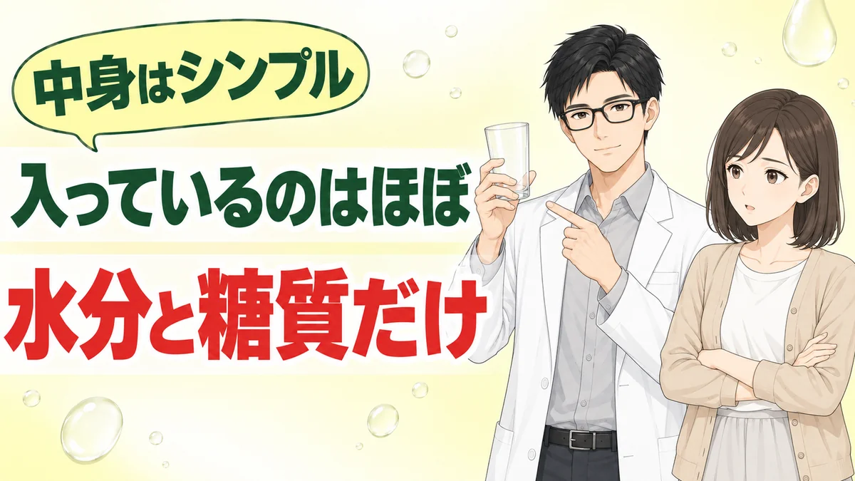 ソルティライチの中身はほぼ水分と糖質だけ
