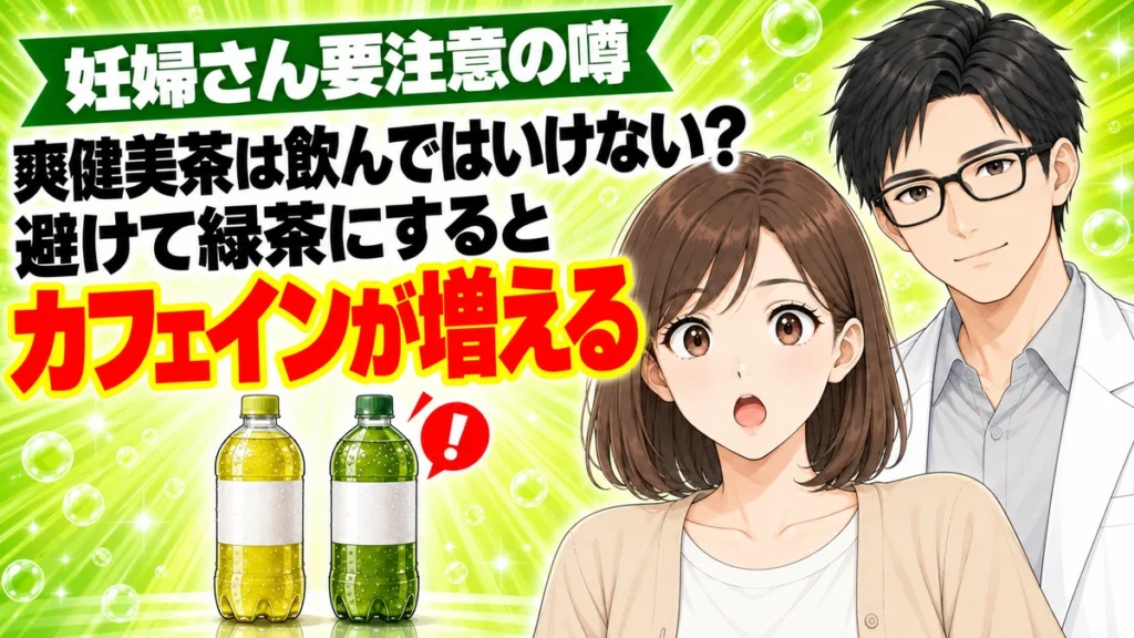 爽健美茶は飲んではいけないのかを検証した成分ラボのアイキャッチ。避けて緑茶にするとカフェインが増える