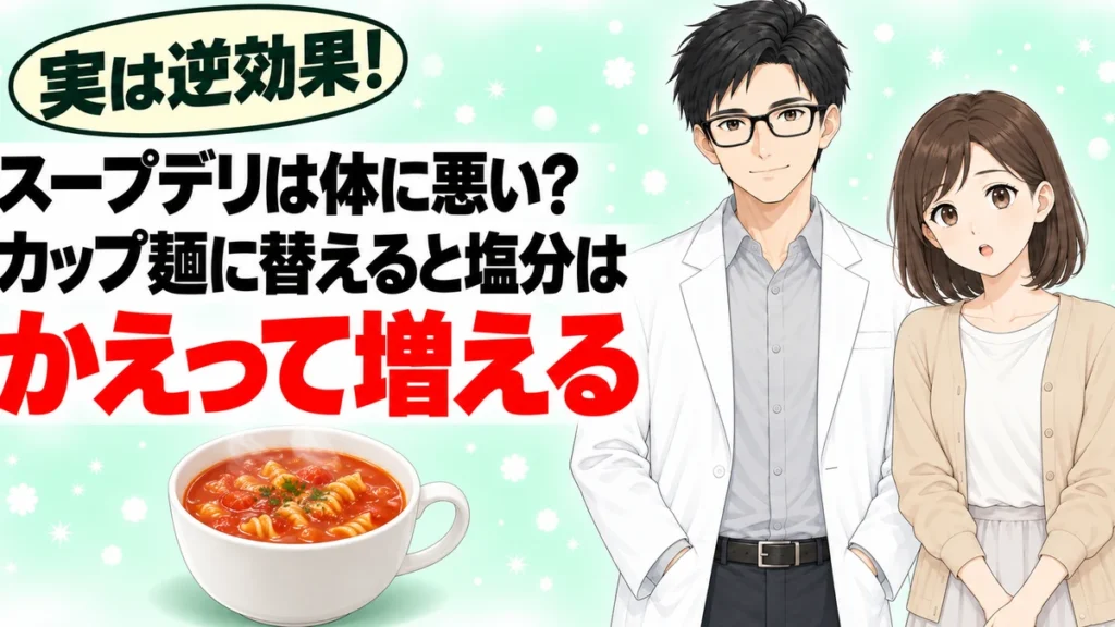 スープデリは体に悪いのかをカップ麺と塩分で比べた成分ラボのアイキャッチ
