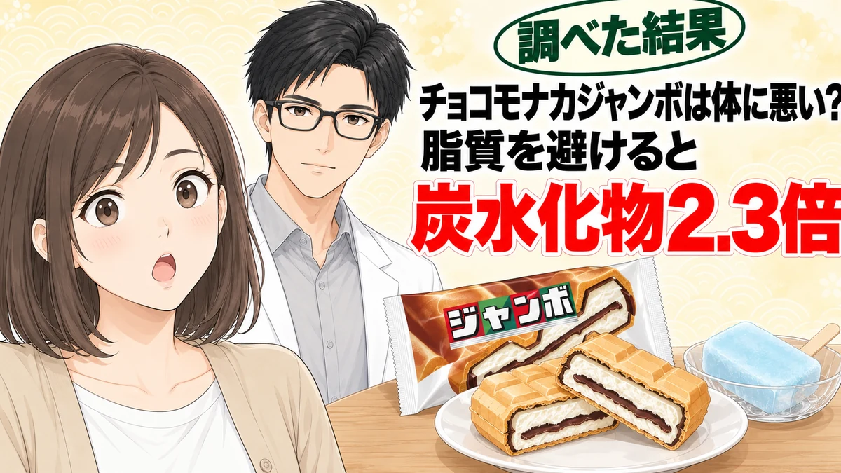チョコモナカジャンボは体に悪い?脂質を避けると炭水化物2.3倍