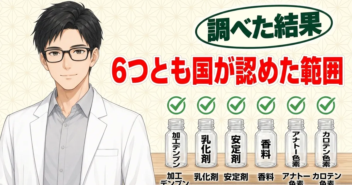 チョコモナカジャンボの添加物6つはどれも国が認めた範囲で使われている