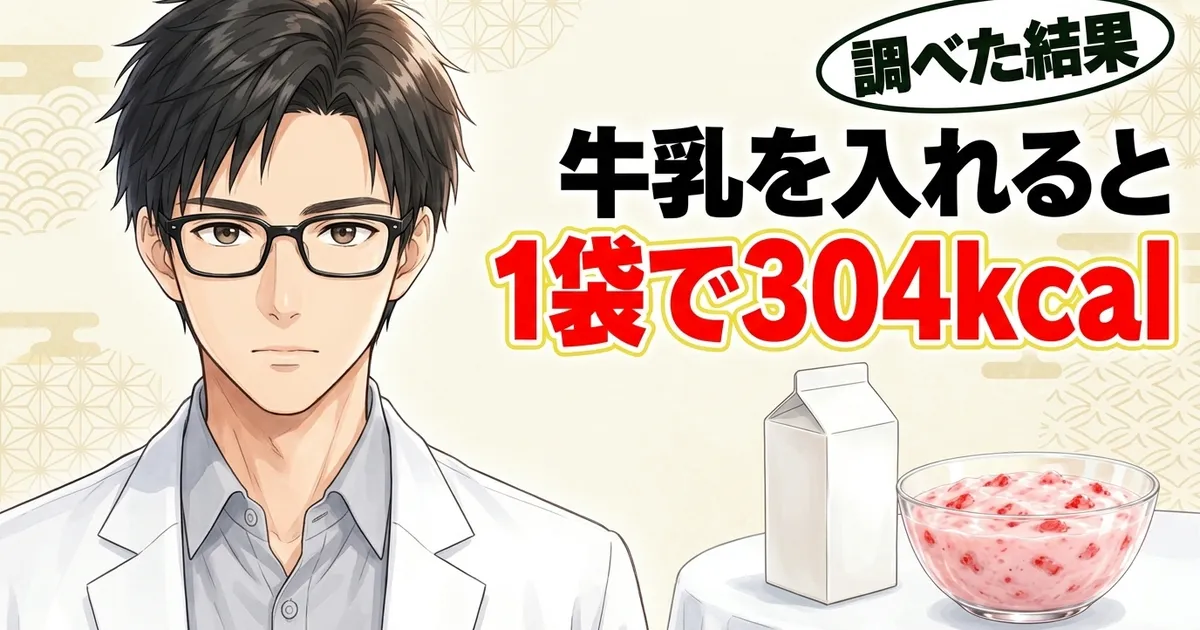 牛乳を入れるとフルーチェ1袋で304kcal