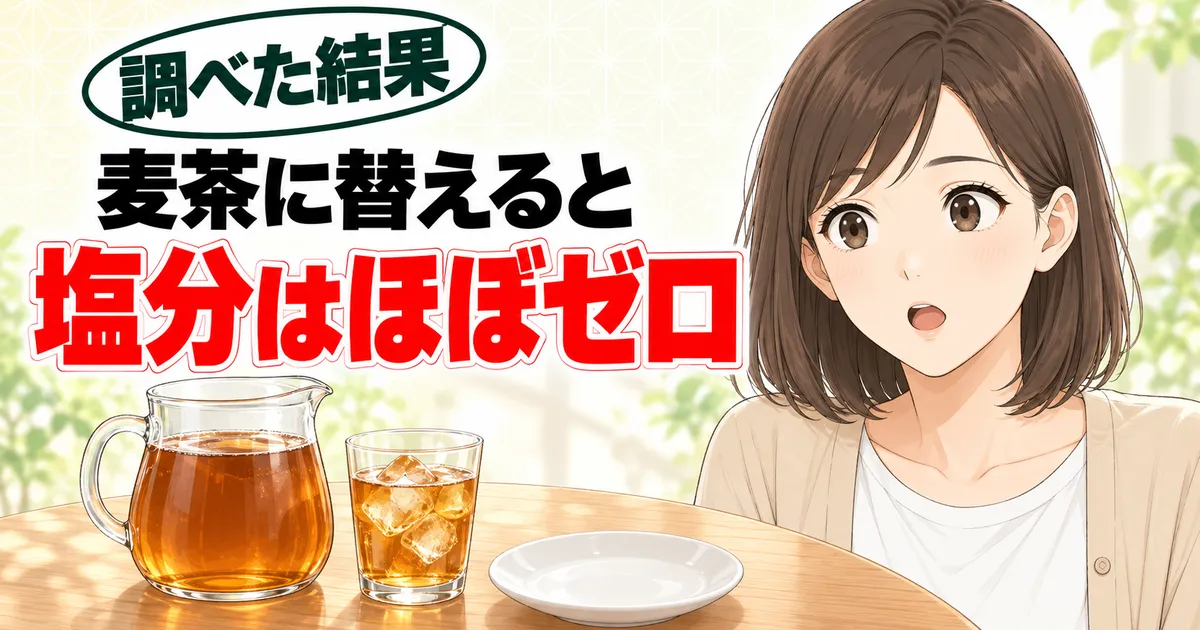 麦茶に替えると塩分はほぼゼロ