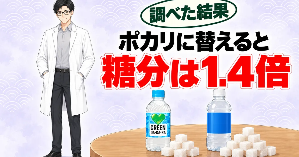 ポカリスエットに替えると糖分は1.4倍