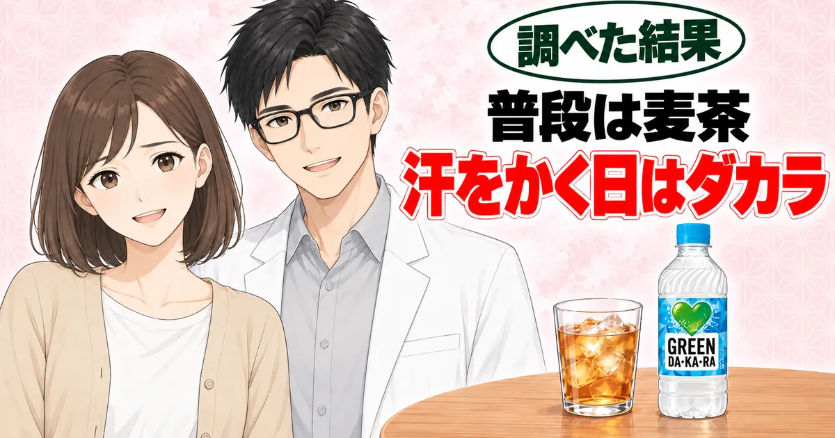 普段は麦茶、汗をかく日はグリーンダカラ