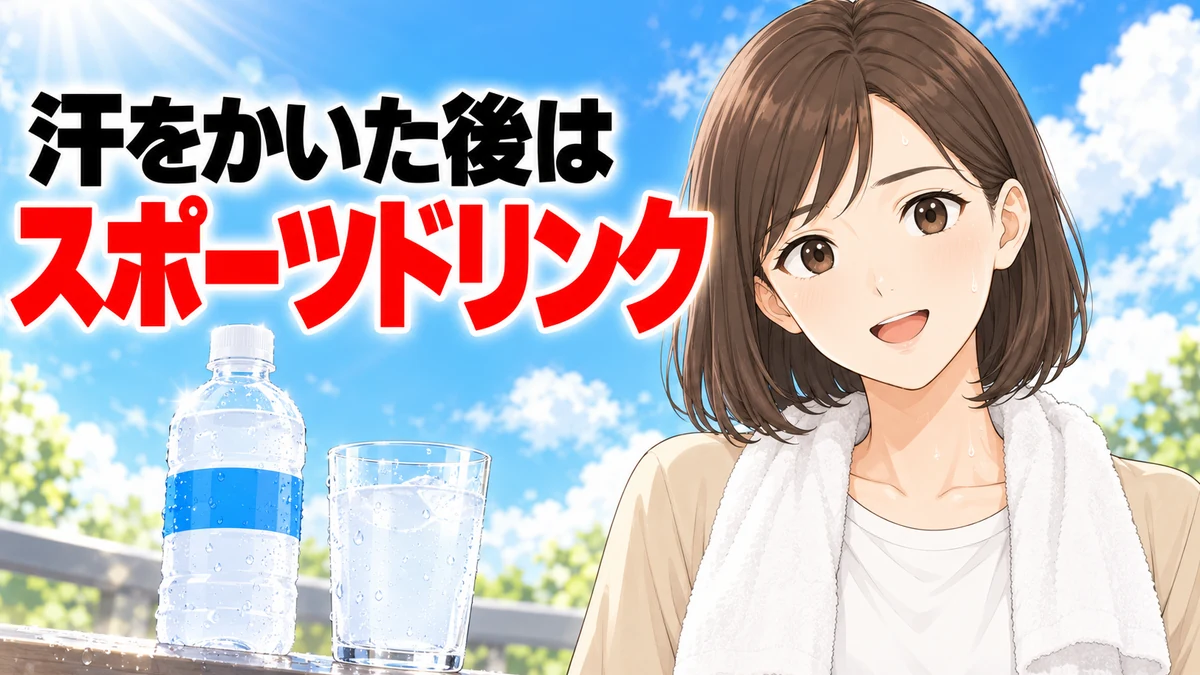 汗をかいた後の水分補給はスポーツドリンクが向く