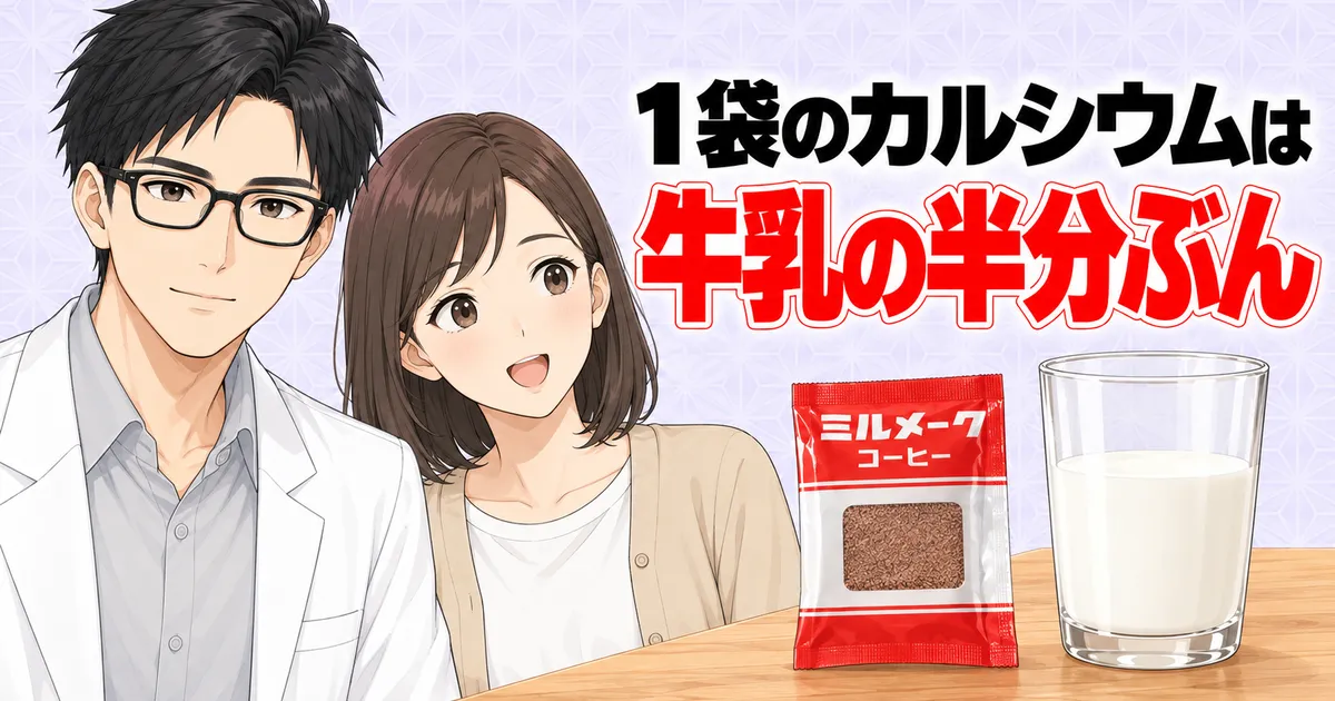 ミルメーク1袋のカルシウムは牛乳の半分ぶん(成分ラボ)