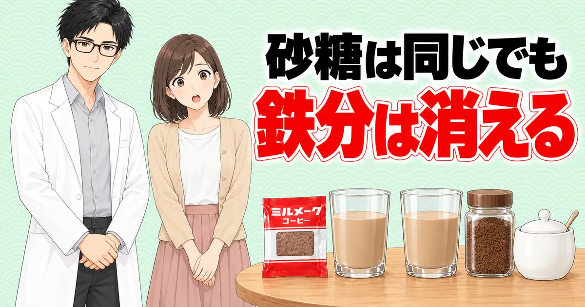 ミルメークと手作りコーヒー牛乳の比較:砂糖は同じでも鉄分は消える(成分ラボ)