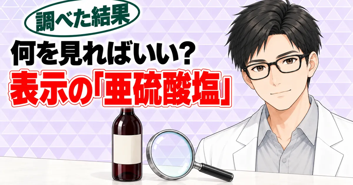 何を見ればよいか、表示の亜硫酸塩を確かめるセイジのバナー