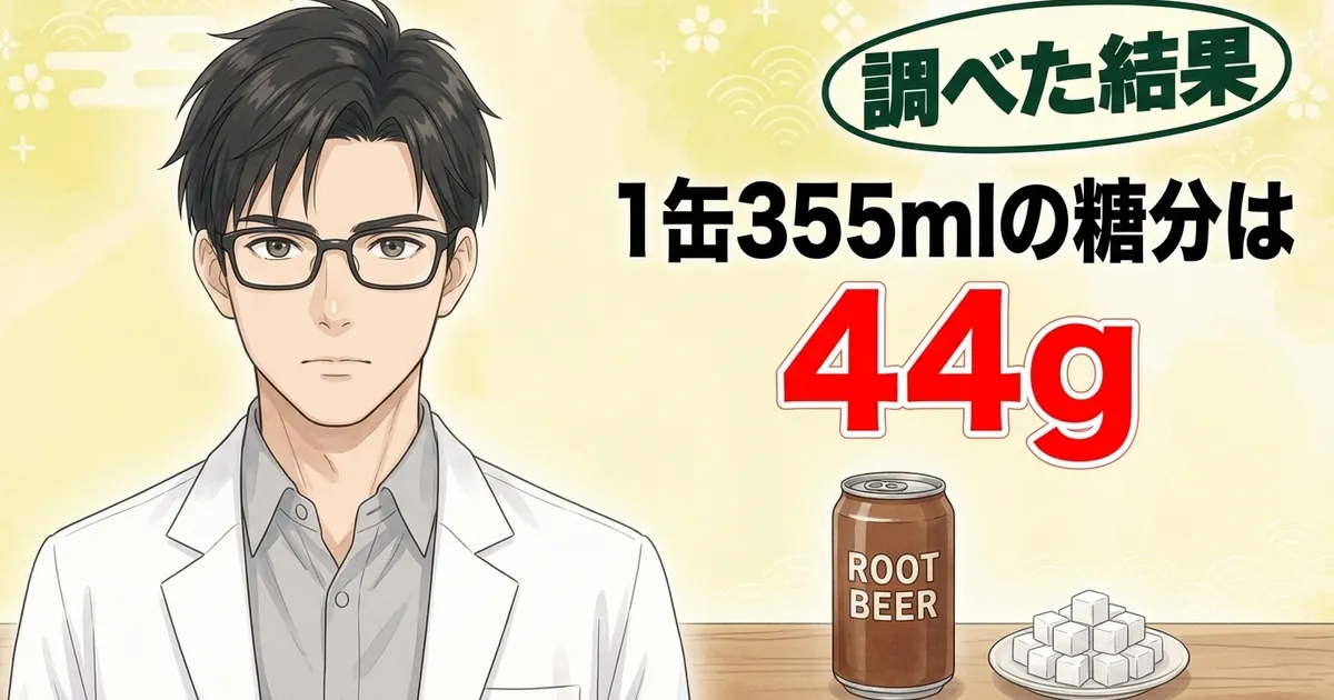 A&Wルートビア1缶355mlの糖分は44g