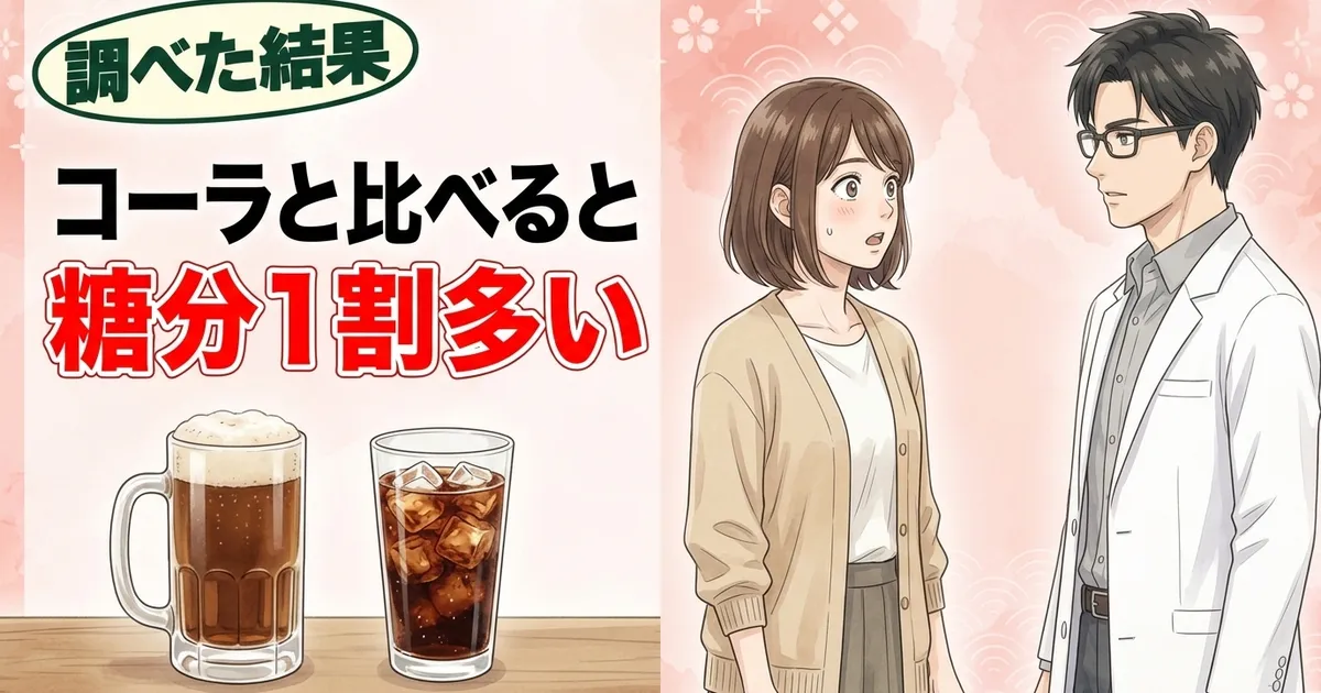 ルートビアはコーラと比べると糖分1割多い
