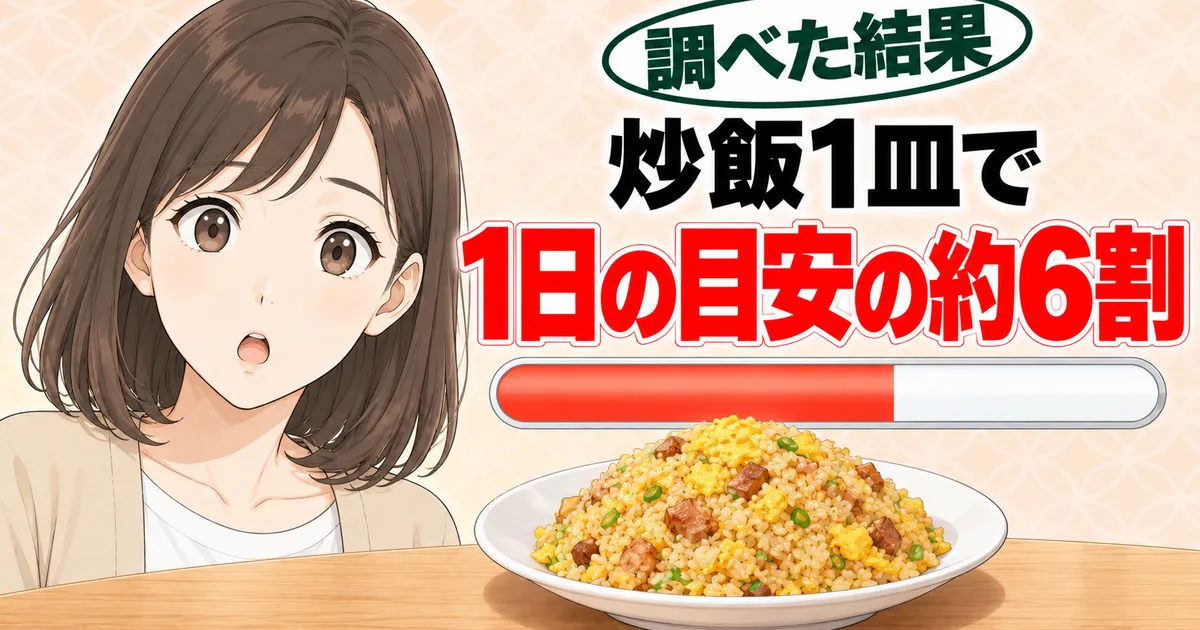 炒飯1皿で1日の目安の約6割(香味ペーストの塩分と1日の目標量)